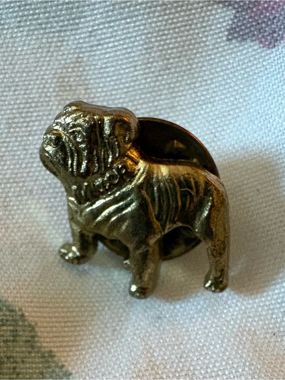 Vintage Gold Bulldog Lapel Pin - Decorative Dog Accessory